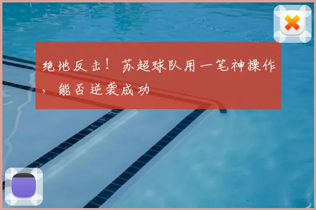 绝地反击!苏超球队用一笔神操作,能否逆袭成功
